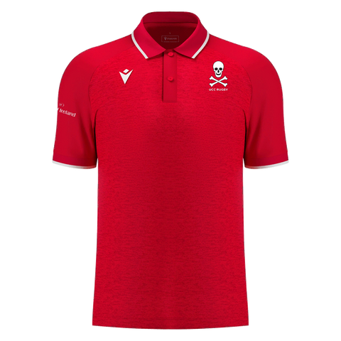 UCC Rugby Macron Aulos Polo Red (Item only available for In Store Collection)